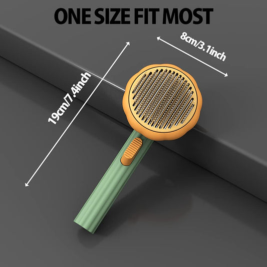 Pet Pumpkin Brush Grooming Self Cleaning Slicker Brush