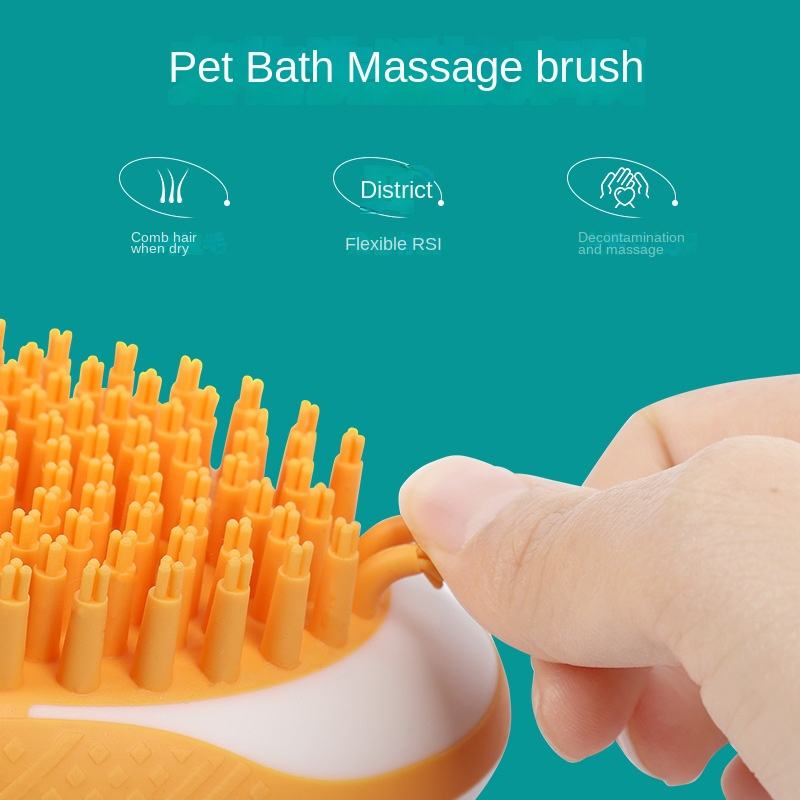 Pet Soft Silicone Grooming & Massage Shower Comb Bath Brush