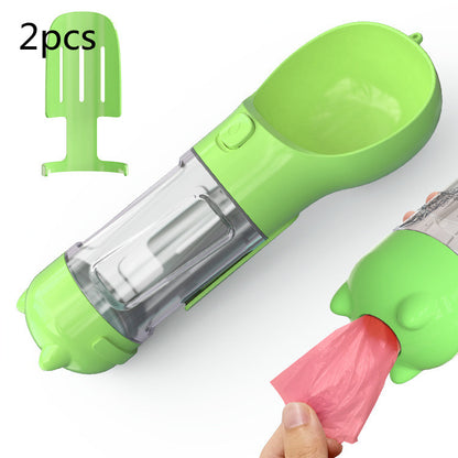 Pet Portable Water Bottle Feeder Bowl Garbage Bag Storage