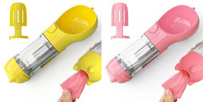 Pet Portable Water Bottle Feeder Bowl Garbage Bag Storage
