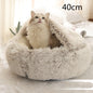 2-in-1 PetPlush Round Warm Winter House Bed for Dogs & Cats