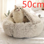2-in-1 PetPlush Round Warm Winter House Bed for Dogs & Cats