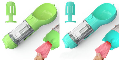 Pet Portable Water Bottle Feeder Bowl Garbage Bag Storage