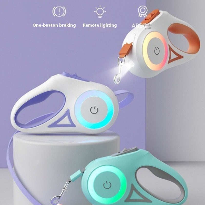 Retractable Dog Leash & Collar with LED Spotlight