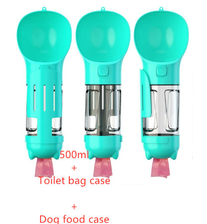 Pet Portable Water Bottle Feeder Bowl Garbage Bag Storage