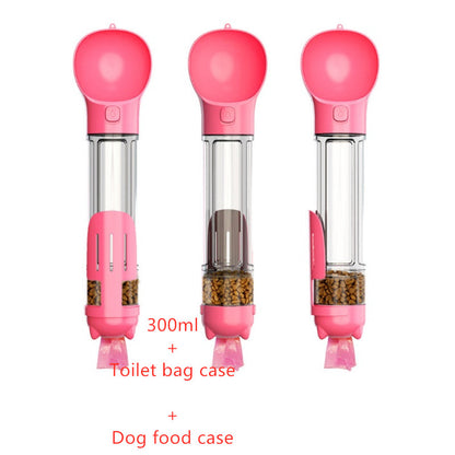 Pet Portable Water Bottle Feeder Bowl Garbage Bag Storage