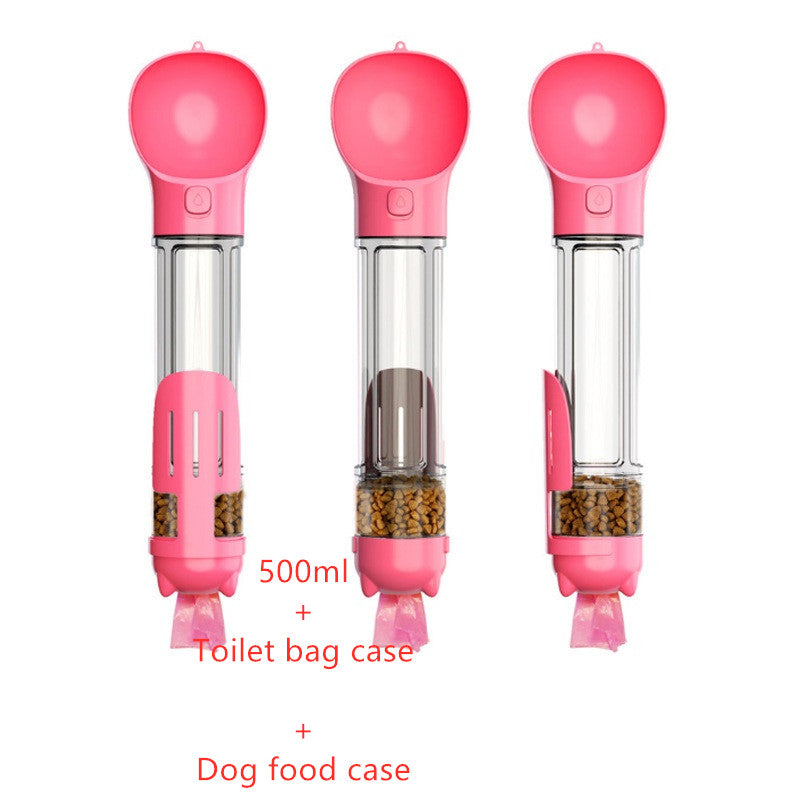 Pet Portable Water Bottle Feeder Bowl Garbage Bag Storage