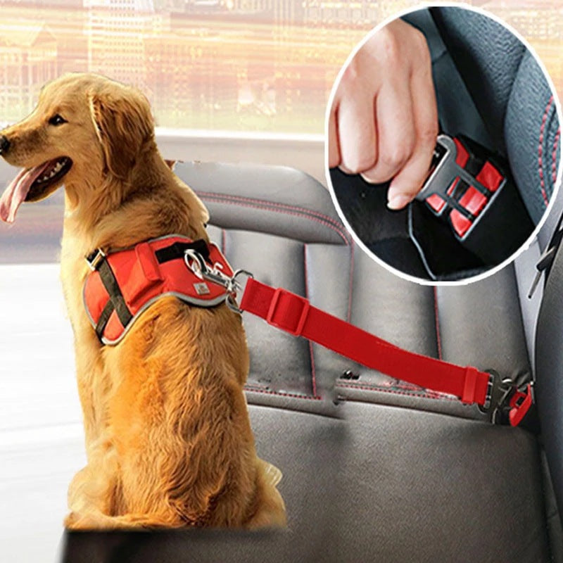 Adjustable Pet Safety Harness Lead Clip Car Seat Belt