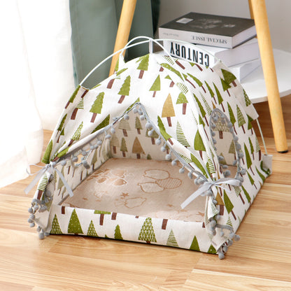 Pet Tent Cat Cat House Enclosed Pet Bed