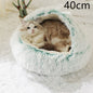 2-in-1 PetPlush Round Warm Winter House Bed for Dogs & Cats