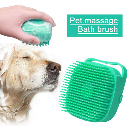 Pet Grooming Brush Shampoo Massage Comb & Bath Scrubber