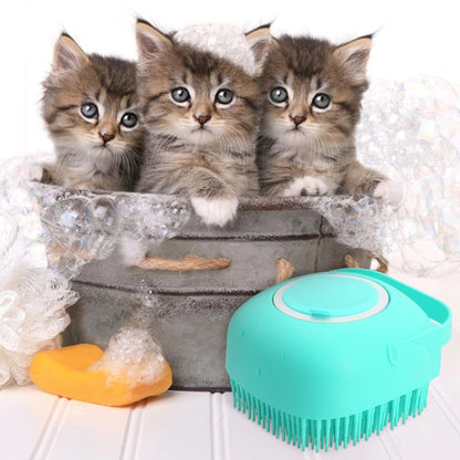 Pet Grooming Brush Shampoo Massage Comb & Bath Scrubber