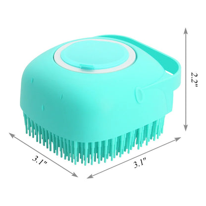 Pet Grooming Brush Shampoo Massage Comb & Bath Scrubber