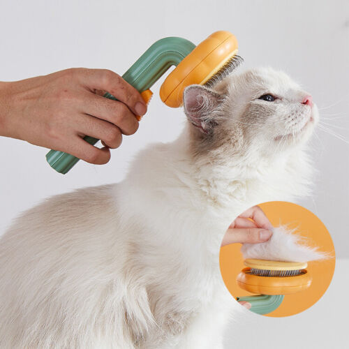 Pet Pumpkin Brush Grooming Self Cleaning Slicker Brush