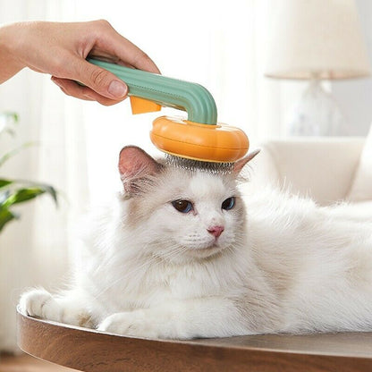 Pet Pumpkin Brush Grooming Self Cleaning Slicker Brush