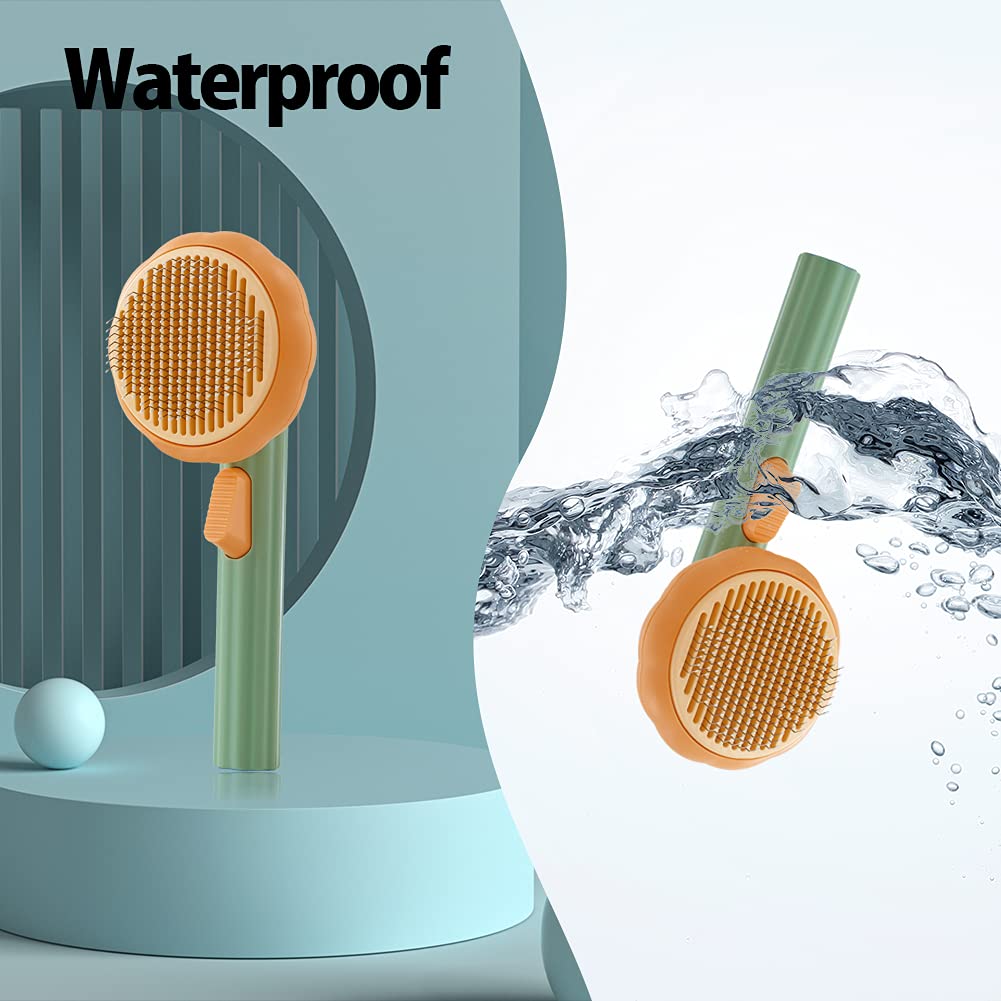 Pet Pumpkin Brush Grooming Self Cleaning Slicker Brush