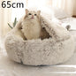 2-in-1 PetPlush Round Warm Winter House Bed for Dogs & Cats