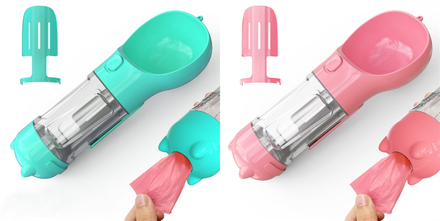 Pet Portable Water Bottle Feeder Bowl Garbage Bag Storage