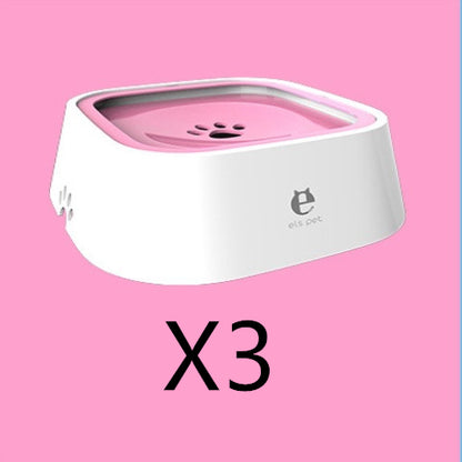 Anti Spill Floating Pet Water Bowl Slow Feeder Dispenser