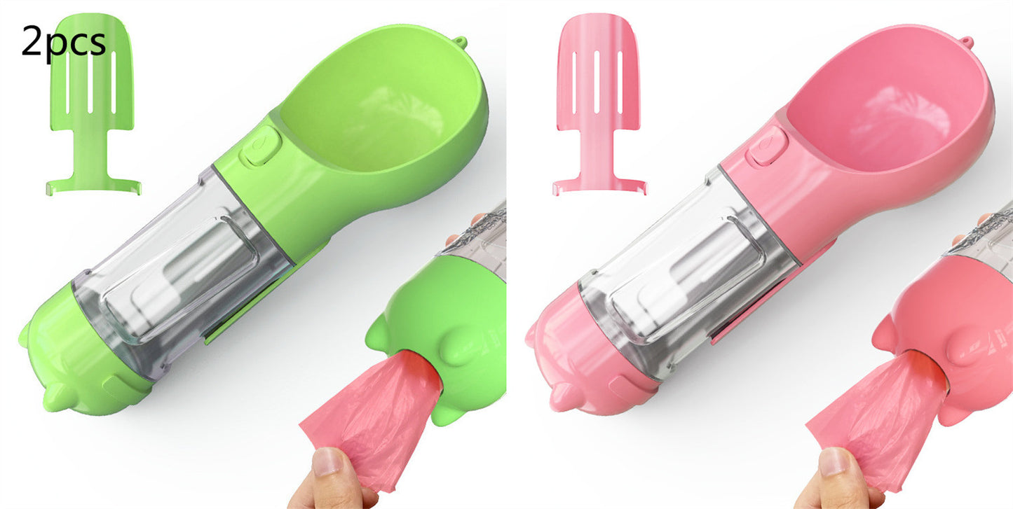 Pet Portable Water Bottle Feeder Bowl Garbage Bag Storage