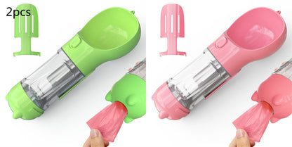 Pet Portable Water Bottle Feeder Bowl Garbage Bag Storage