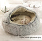 2-in-1 PetPlush Round Warm Winter House Bed for Dogs & Cats