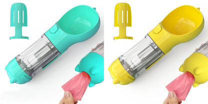 Pet Portable Water Bottle Feeder Bowl Garbage Bag Storage