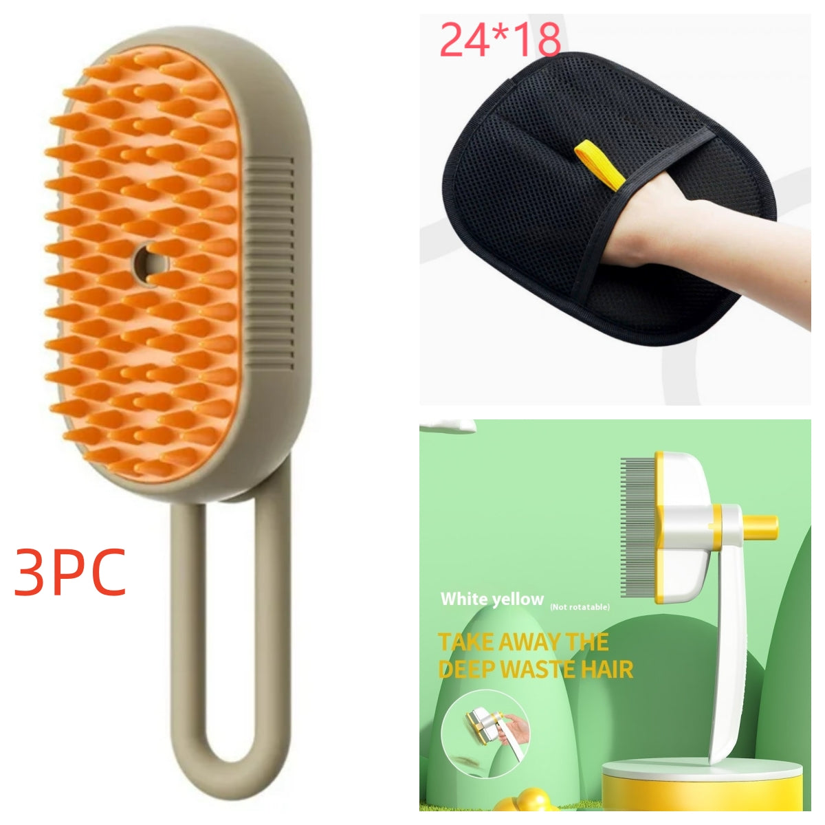 Electric Steam Spray Grooming Hair Removal Comb Pet Brush