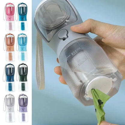 3-in-1 Portable Food Water & Waste Bag Dispenser Pet Cup
