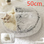 2-in-1 PetPlush Round Warm Winter House Bed for Dogs & Cats