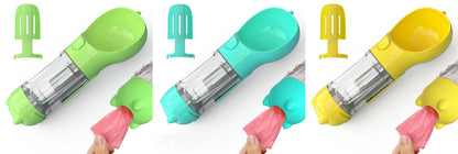 Pet Portable Water Bottle Feeder Bowl Garbage Bag Storage
