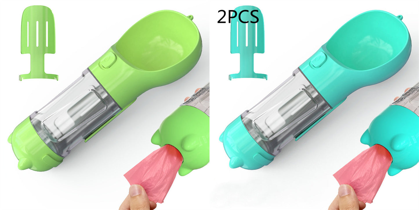 Pet Portable Water Bottle Feeder Bowl Garbage Bag Storage