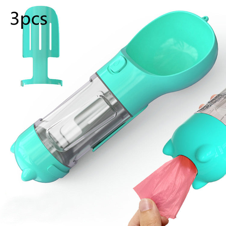 Pet Portable Water Bottle Feeder Bowl Garbage Bag Storage