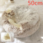 2-in-1 PetPlush Round Warm Winter House Bed for Dogs & Cats