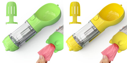 Pet Portable Water Bottle Feeder Bowl Garbage Bag Storage