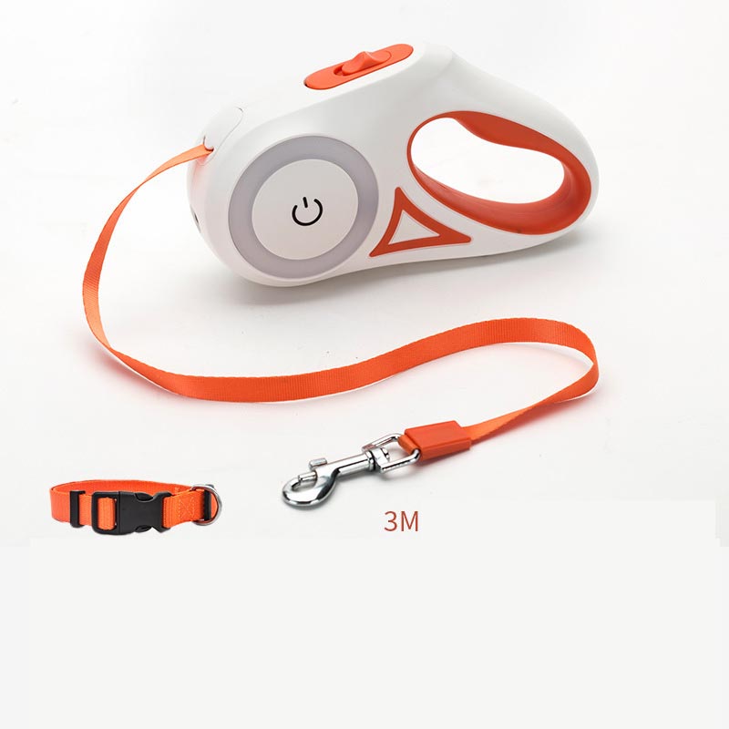 Retractable Dog Leash & Collar with LED Spotlight