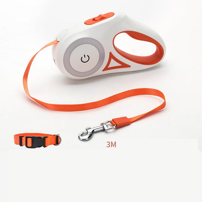 Retractable Dog Leash & Collar with LED Spotlight