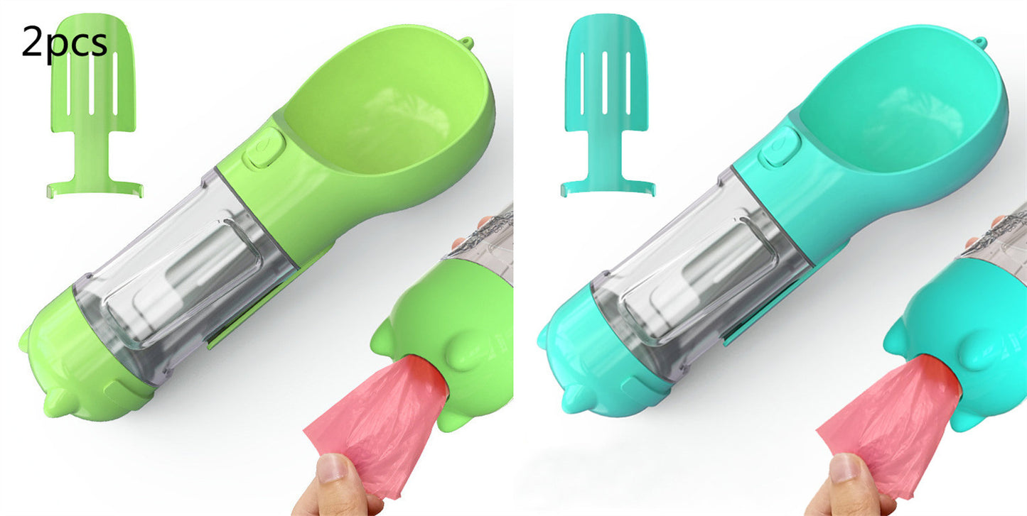 Pet Portable Water Bottle Feeder Bowl Garbage Bag Storage