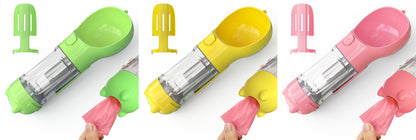 Pet Portable Water Bottle Feeder Bowl Garbage Bag Storage