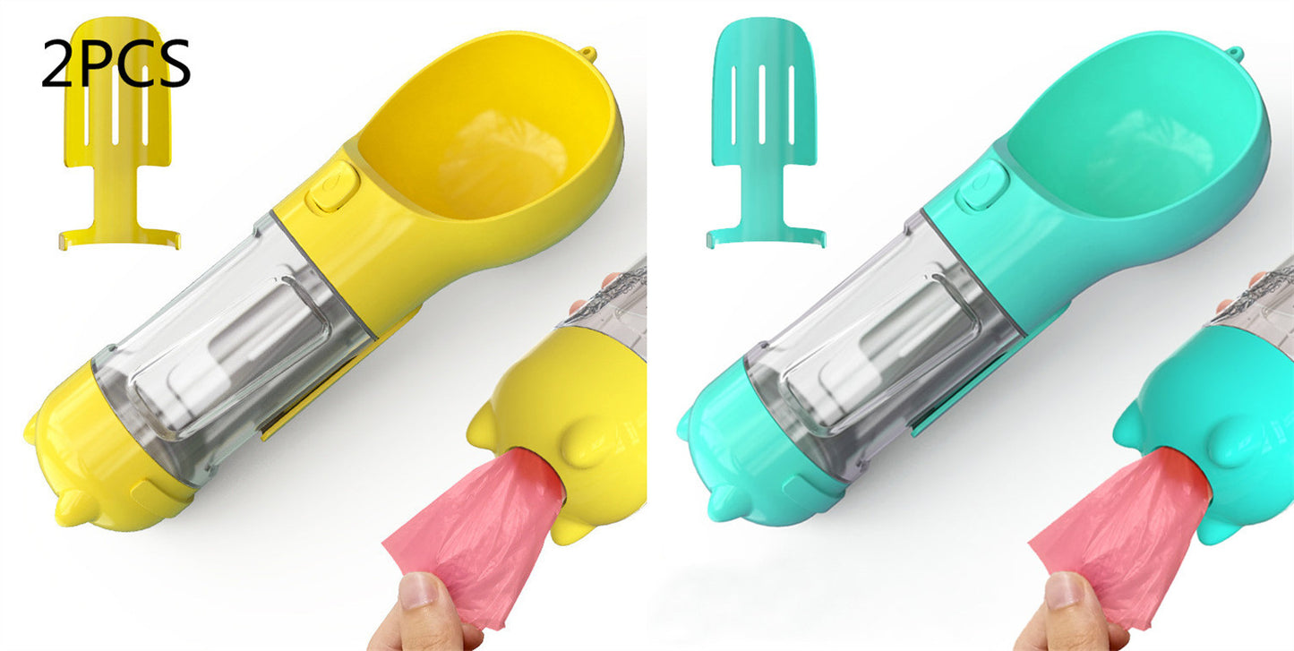 Pet Portable Water Bottle Feeder Bowl Garbage Bag Storage