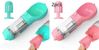 Pet Portable Water Bottle Feeder Bowl Garbage Bag Storage