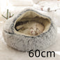 2-in-1 PetPlush Round Warm Winter House Bed for Dogs & Cats
