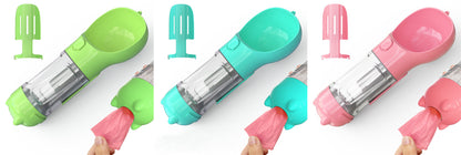 Pet Portable Water Bottle Feeder Bowl Garbage Bag Storage