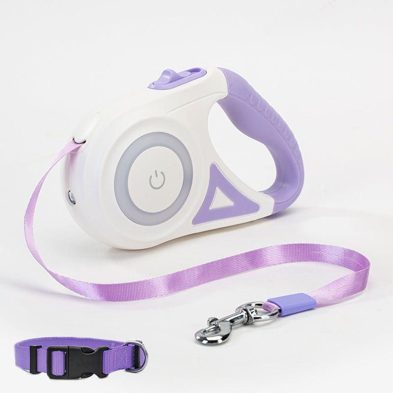 Retractable Dog Leash & Collar with LED Spotlight