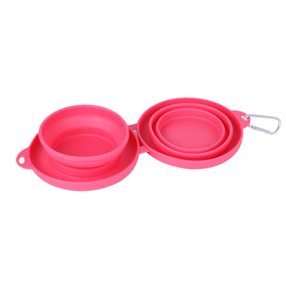 Rubber Foldable Double Feeding Pets Supplies Dog Cat Bowls
