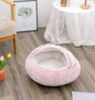 2-in-1 PetPlush Round Warm Winter House Bed for Dogs & Cats