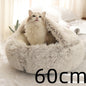 2-in-1 PetPlush Round Warm Winter House Bed for Dogs & Cats