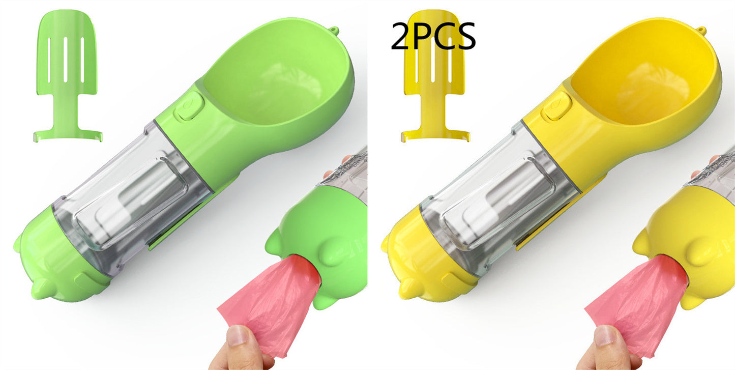 Pet Portable Water Bottle Feeder Bowl Garbage Bag Storage