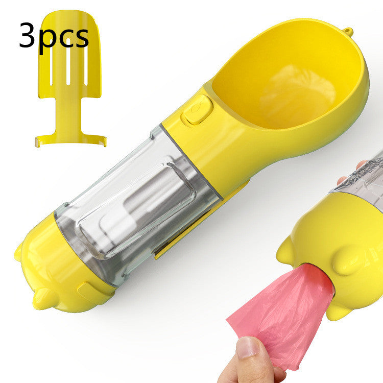 Pet Portable Water Bottle Feeder Bowl Garbage Bag Storage