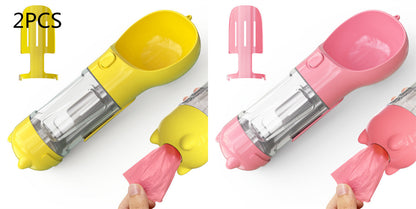 Pet Portable Water Bottle Feeder Bowl Garbage Bag Storage